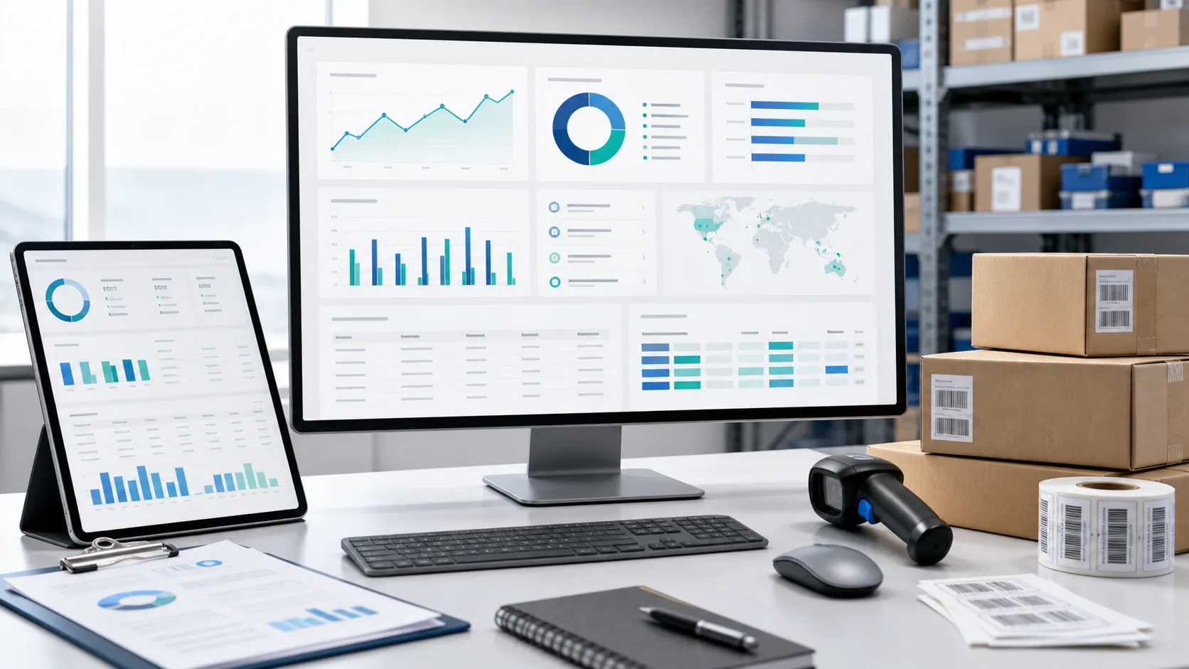 D3 Seller marketplace operations workspace used alongside warehouse stock handling